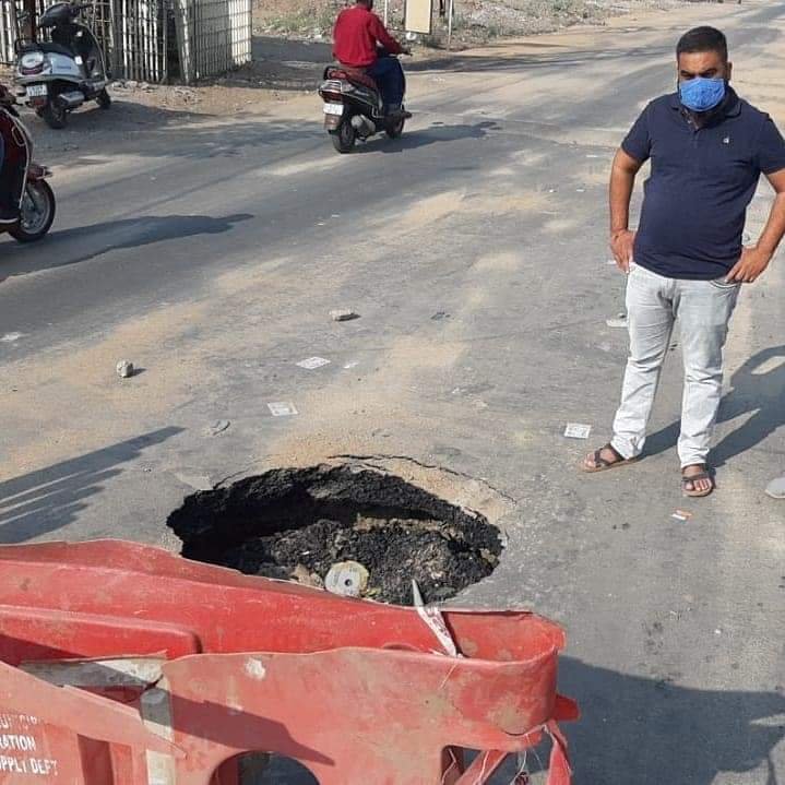 Potholes in BJP’s development card inspite of victory.